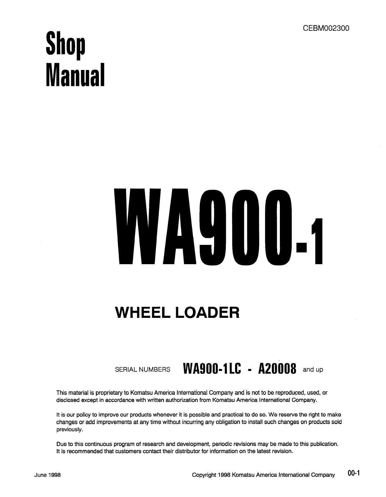 WA900-1 Shop Manual